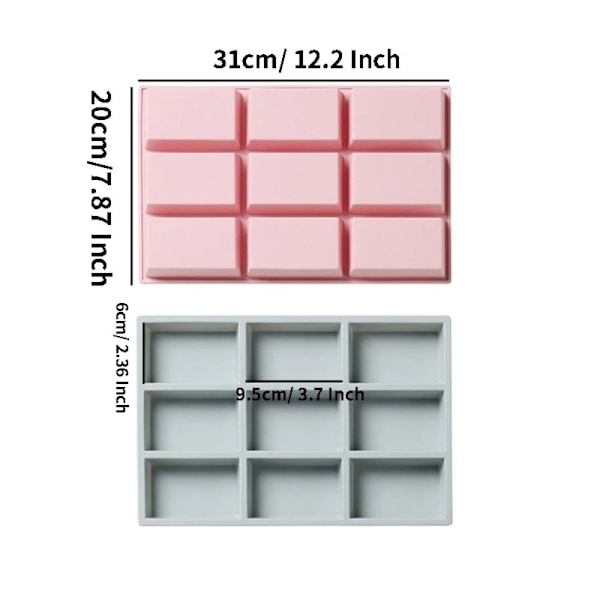 Rektangulær Brownieform Kakebakeform ROSA Pink