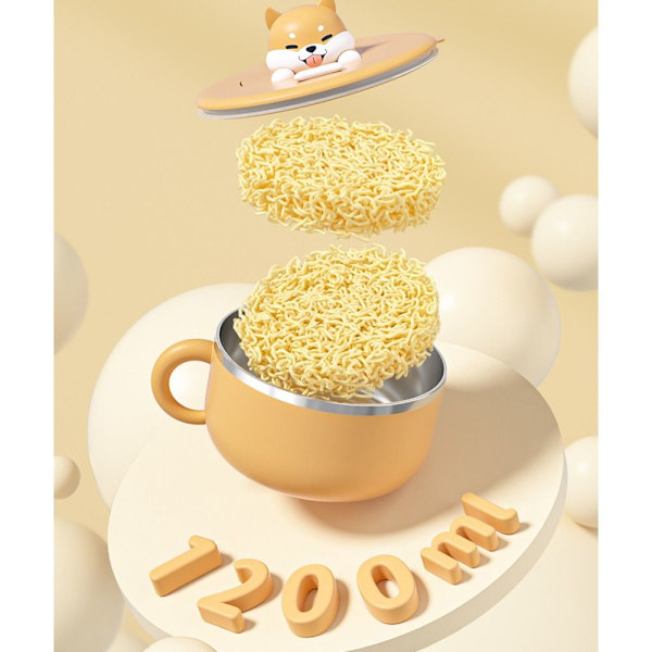 Instant Noodle Bowl Skål i rustfrit stål GUL Yellow
