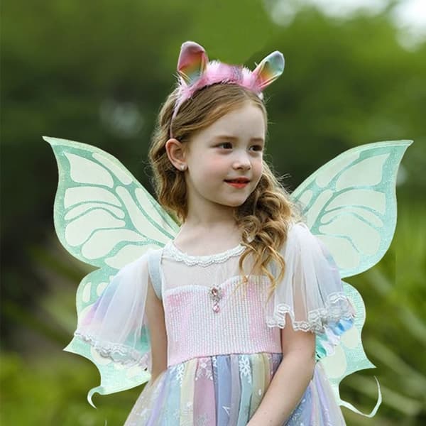 Sommerfugl Fe Vinger Prinsesse Engel Vinge HVIT A A White A-A