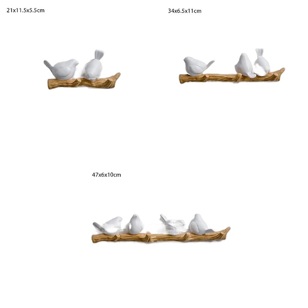 3D Resin Bird Hangers Resin Bird Nøglekrog 4 FUGLE 4 FUGLE 4 Birds