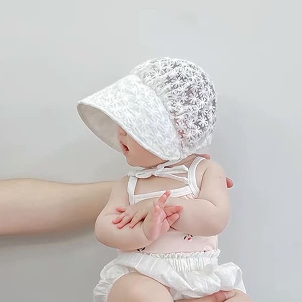Baby Spetshatt Nyfödd Blomsterhatt VIT TYP 1 TYP 1 white type 1-type 1