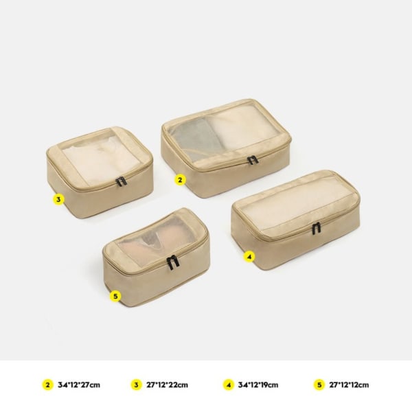 4/6STK Reiseoppbevaringspose Bagasjeoppbevaring KHAKI 4STK/SETT Khaki 4PCS/Set-4PCS/Set