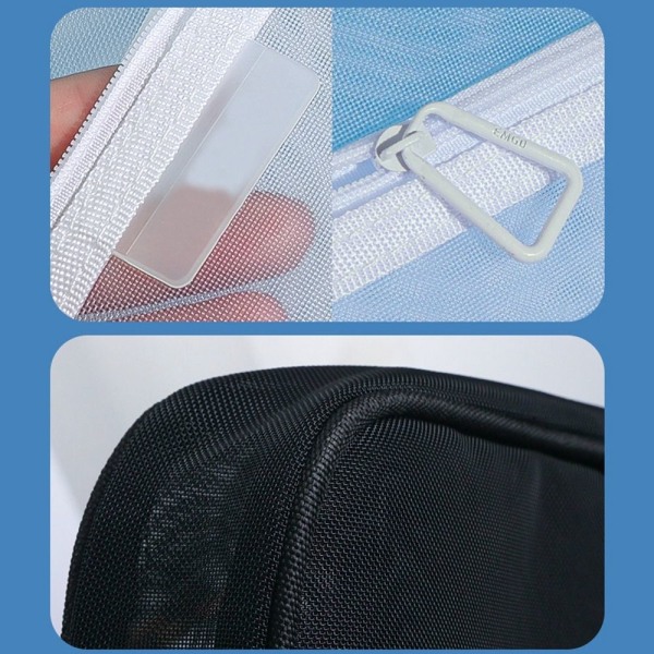 Mesh-glidelåspose Veske Transparent filveske FARGE 6 FARGE 6 Color 6
