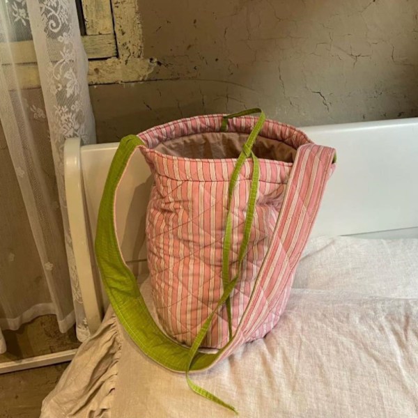 Randig kontrasterande axelväska Rutig Crossbody Bag Hink