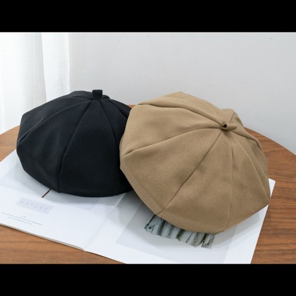 Kvinner Berets Vinterluer KHAKI Khaki