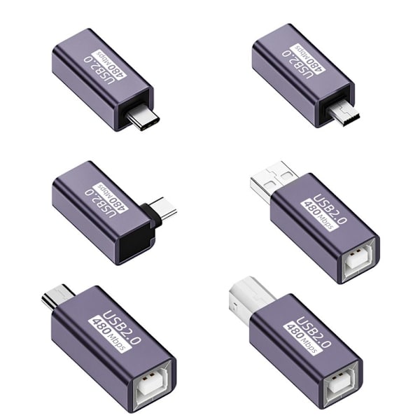 USB-B til Type-C Converter MIDI Adapter USB-B KVINNE TIL HANN USB-B Female to Male