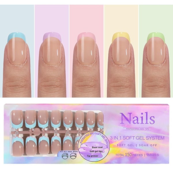 Almond Fake Nails French False Nail 7 7 7