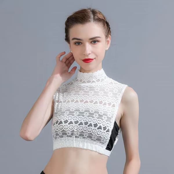 Dame Blondekrage Sjal Krage HVIT White