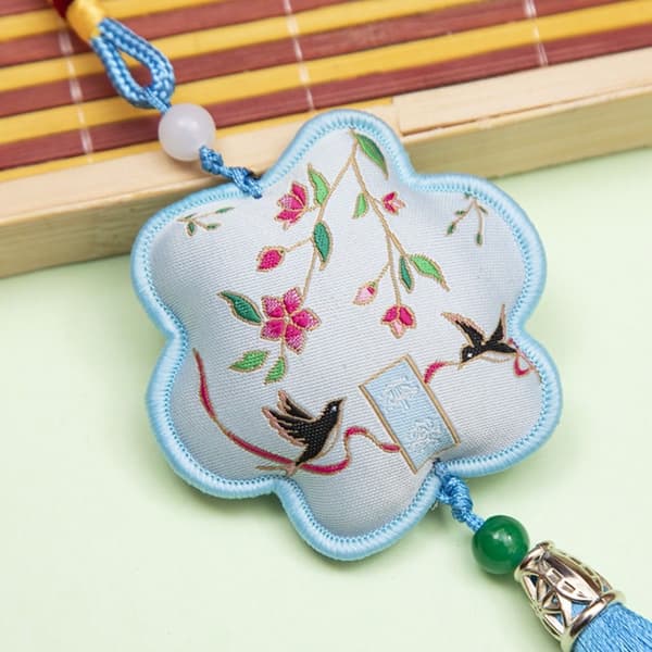 Røkelsespose Broderi Sachet BLÅ Blue