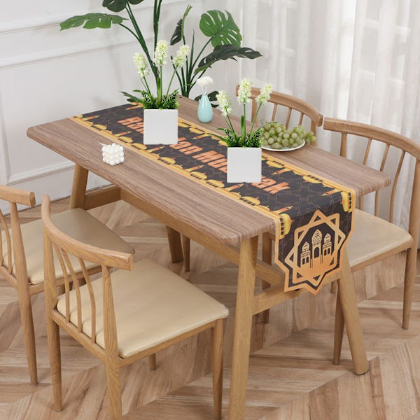 Ramadan Dekorasjon Bordløper Hjem Duk SVART STIL1 black style1-style1