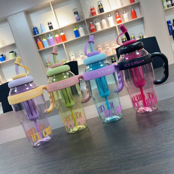 Plast vandflaske kaffekrus SORT black