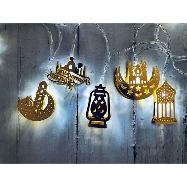 1.65m 10LED Eid Mubarak LED-lysstreng Ramadan-dekorasjon