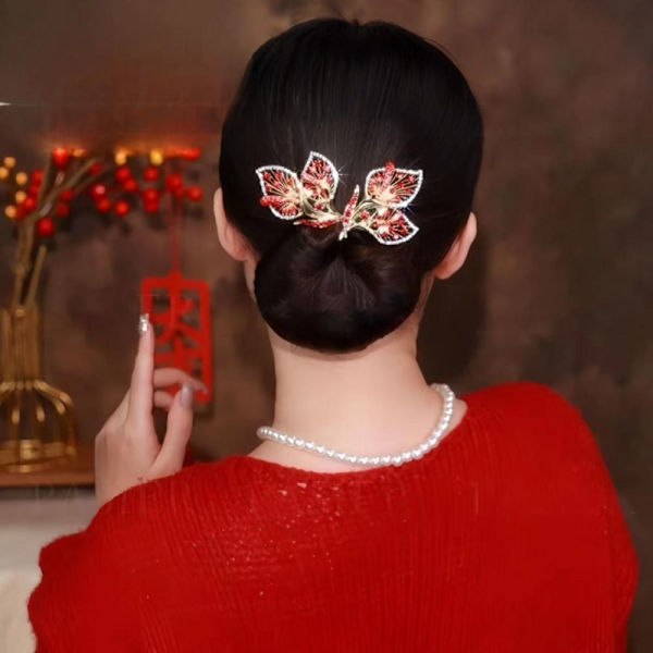 Rhinestone Flower Hair Clip Hair Bun Maker 3 3 3