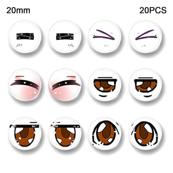 20 stk/10 par Eyes Crafts Eyes Puppet Crystal Eyes 20MMSTYLE 20mmStyle random