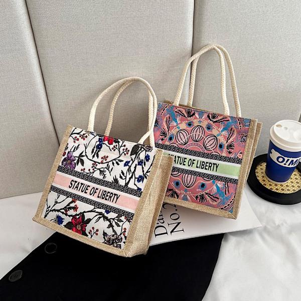 Totebag av lin Allsidig håndveske D D D