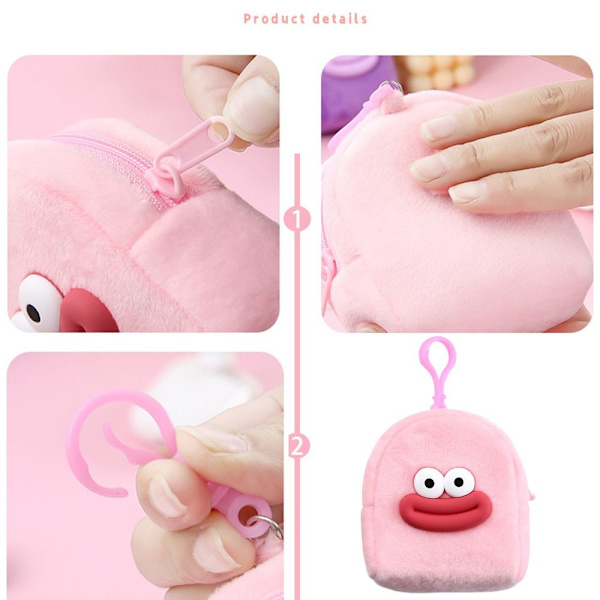 Plysj myntpung Mini Lommebok KAFFE coffee
