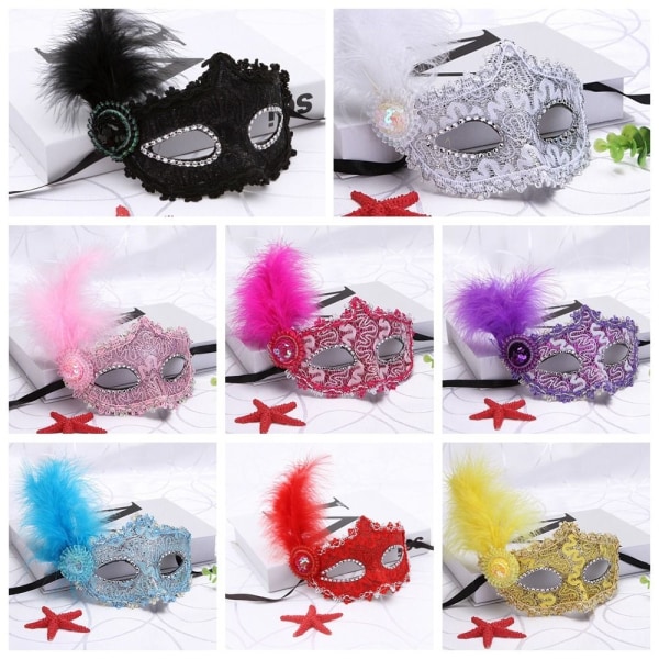 1 Stk Princess Mask Maskerade Mask SORT SORT black