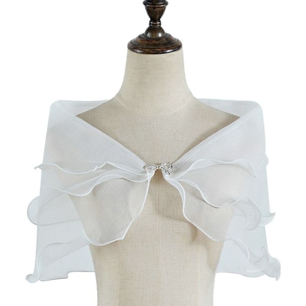 Spets Sjal Bröllop Cape VIT White