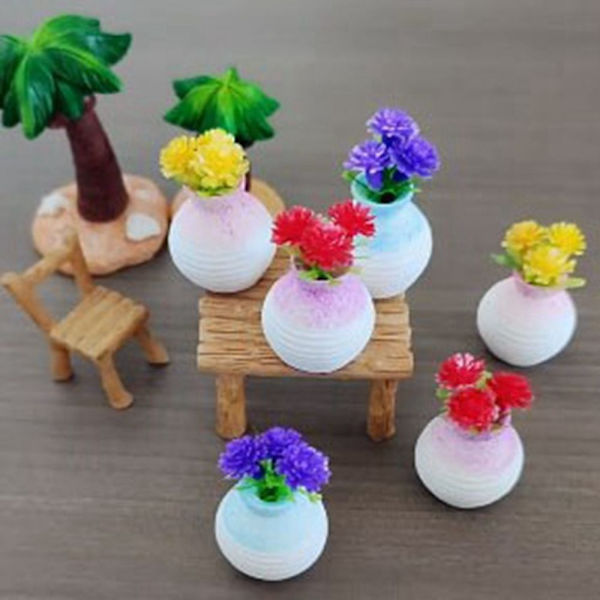 Nukkekodin miniatyyri muovinen simulaatiomaljakko 3 3 3