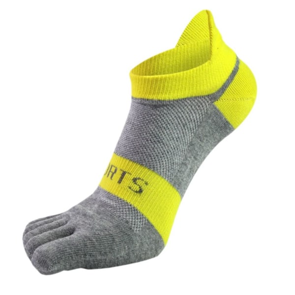 Bomull Five Finger Strumpor Herrstrumpor GUL yellow