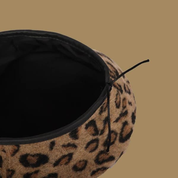 Leopardikuvioinen baretti kahdeksankulmainen CAMEL-hattu camel
