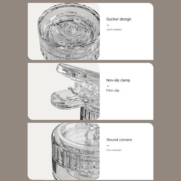Sugkoppsförvaringsklämma Kylskåp Noteshållare TRANSPARENT transparent