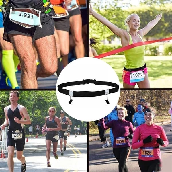 Marathon Løbsnummer Bælte Konkurrence Nummer Bælte SORT Black