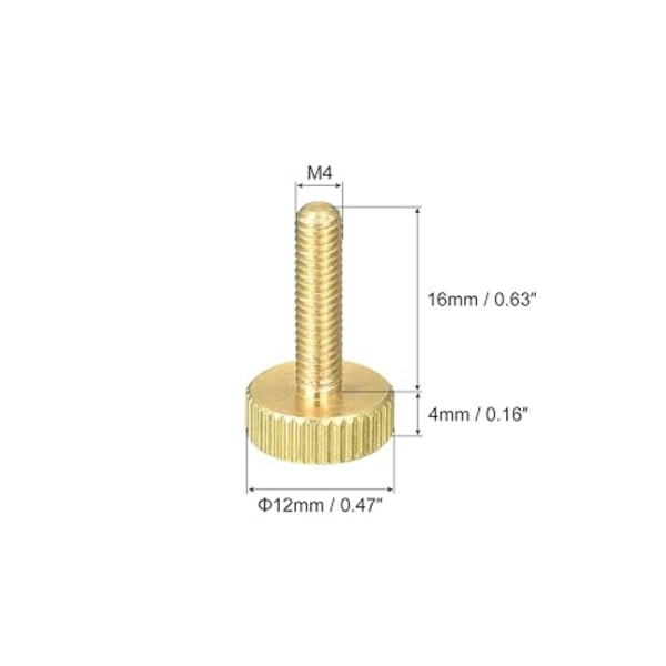 5stk riflede tommelskruer flatt hode M4X12MM M4x12mm