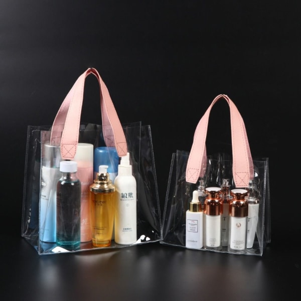 Clear Tote Bag Shopping Bags PINK M M Pink M-M