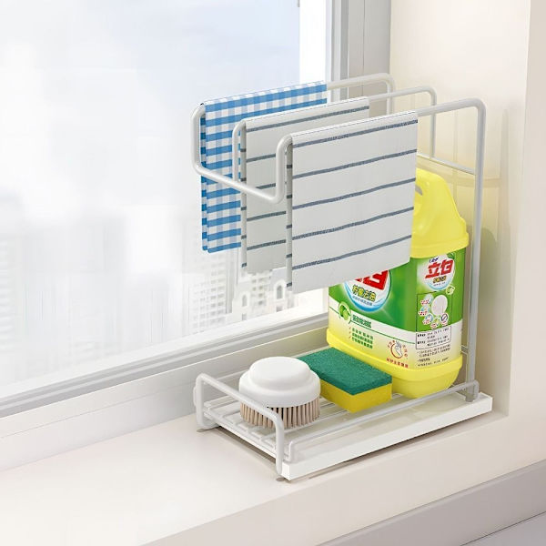 Ragholder Desktop Veggmontert Oppbevaringsstativ HVIT White