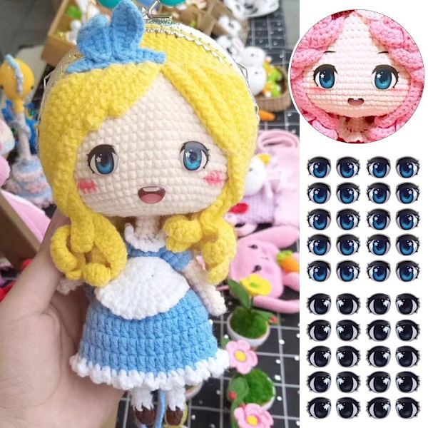 Sarjakuva Silmätarrat Anime Figuriininukke MUSTA-12MM MUSTA-12MM Black-12mm