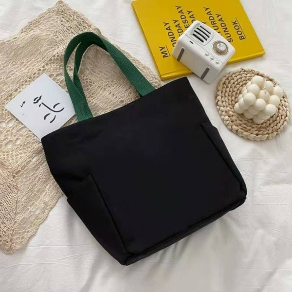 Japansk lærredshåndtaske Work Lunch Bag SORT black