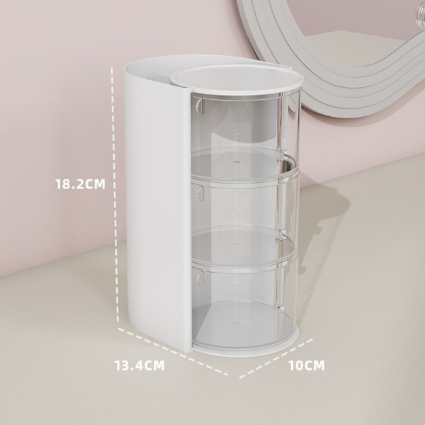 Powder Puff Opbevaringsboks Kosmetisk Bomuld Opbevaring HVID 3-LAGER White 3-layer-3-layer