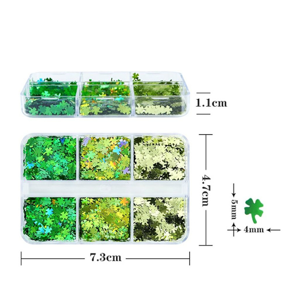 St. Patrick's Day Nail Art 3D Clover Nail Sequins Sequins Kit St. Patrick's Day
