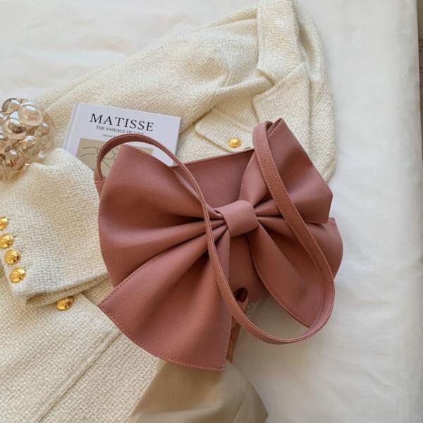 Vårsommar Handväskor Big Bow Axelväska ROSA pink