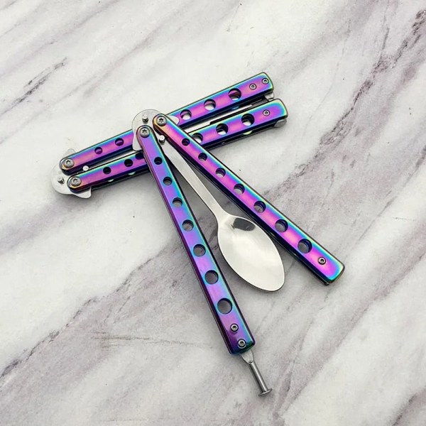 Butterfly Folding Spoon Fork Balisong Training Tool HAARUKKA fork