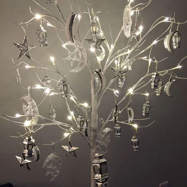 Led Björk Light Tree Blinkande Tree Bonsai VIT White