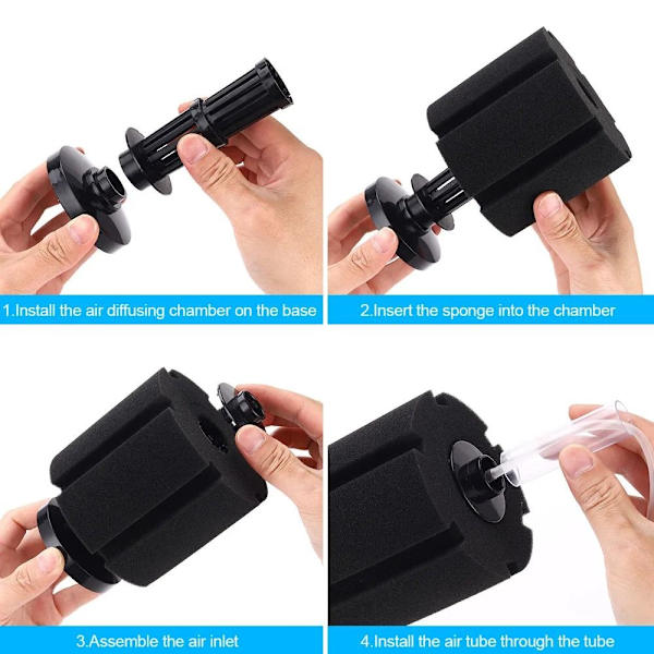 Luftdrevet svampfilter Fish Tank Luftpumpe Skimmer 04 04 04
