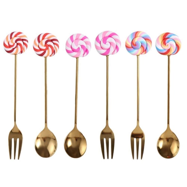 Lollipop Spoon Jälkiruokalusikka GOLD RAINBOW & SPOON RAINBOW & SPOON Gold Rainbow&Spoon-Rainbow&Spoon