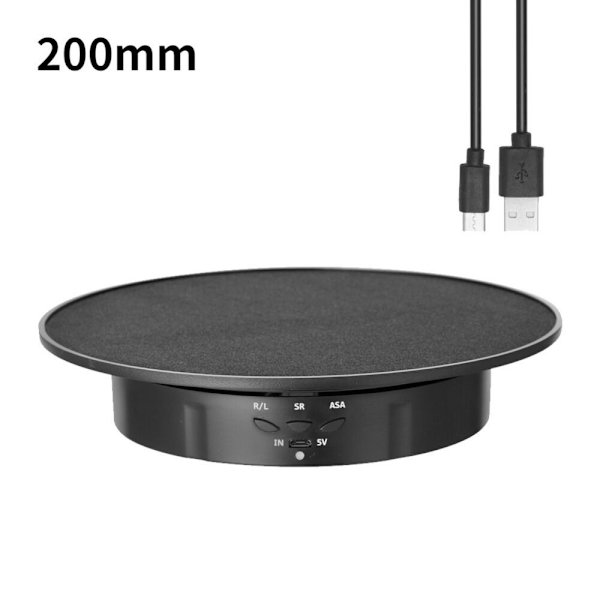 Motoriserad Roterande Spegel Display Stativ Skivspelare SVART Black