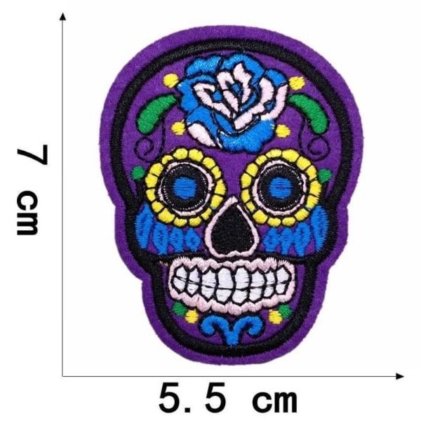 8 Stk Farge Skull Patches Skull Klær Patch LILLA purple