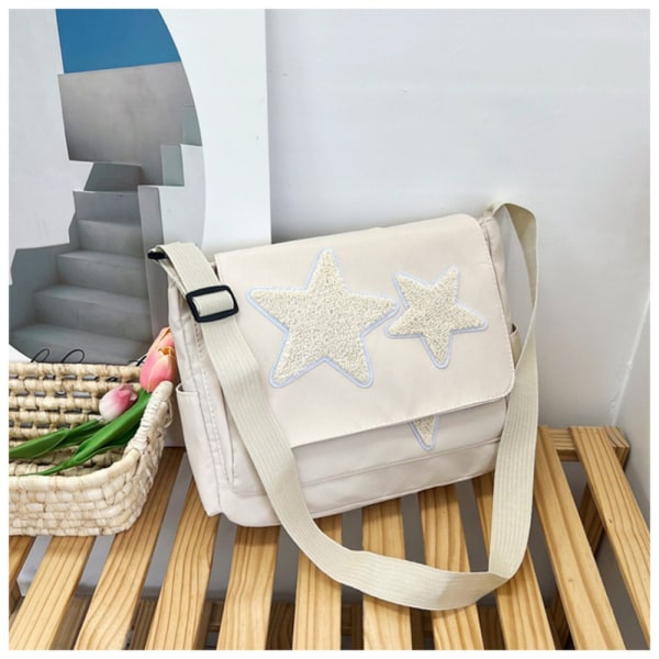 Star Pattern Messenger Bag Casual Skuldertaske SORT Black