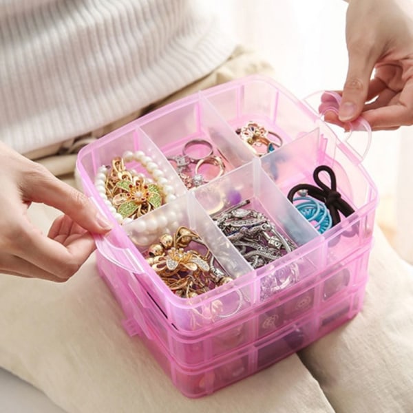 Smykkeopbevaringsæske Bead Organizer Case PINK Pink