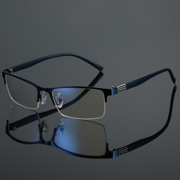 Lesebriller med anti-blått lys Firkantede briller SVART Black Strength 300