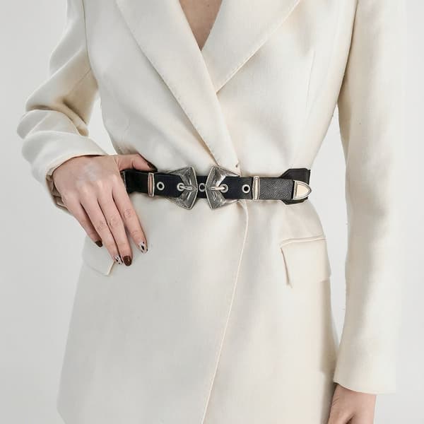 Läderbälte Elastiska Bälten GULD LÄDER LÄDER Gold Leather-Leather