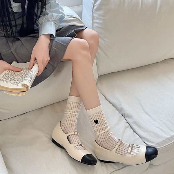 Love Broderi Lolita Strømper Tynde Dame Sokker SORT SORT Black