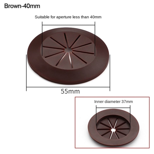 Wire Hole Cover Computer Grommet BRUN 40MM brown 40mm