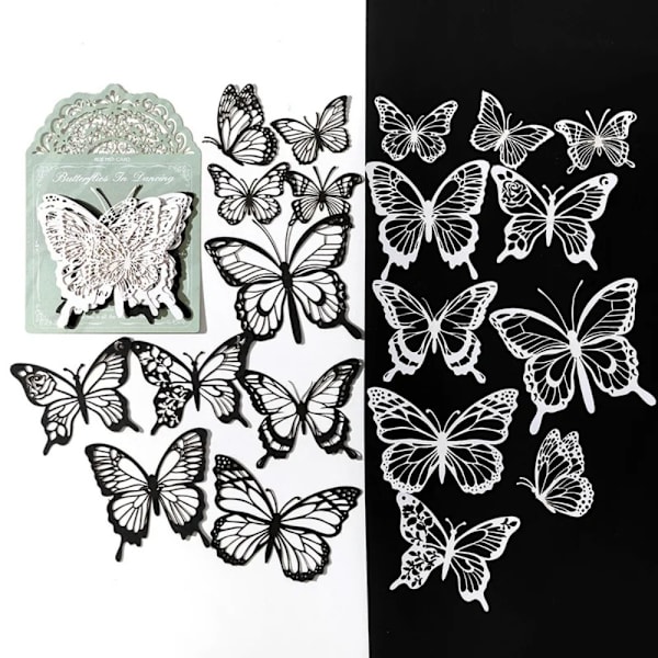 Butterfly Cat Dekorativt material Papper Ihålig spets bakgrund 06