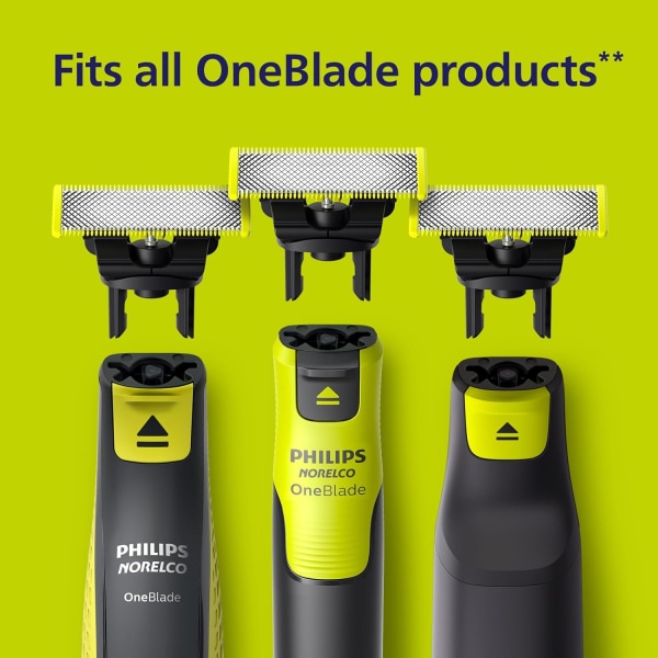 Kolmen pakkauksen partakoneen terä, joka on yhteensopiva Philips Oneblade Replacement One Blade Pro -terien kanssa (malli QP25XX QP26XX QP65XX)