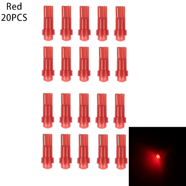 T5 led-valot kojelaudan valo PUNAINEN 20kpl 20kpl Red 20Pcs-20Pcs